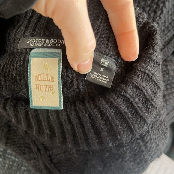 Scotch‎ & Soda Mille Nuits Cable Knit Peplum Sweater Black - Picture 7 of 10